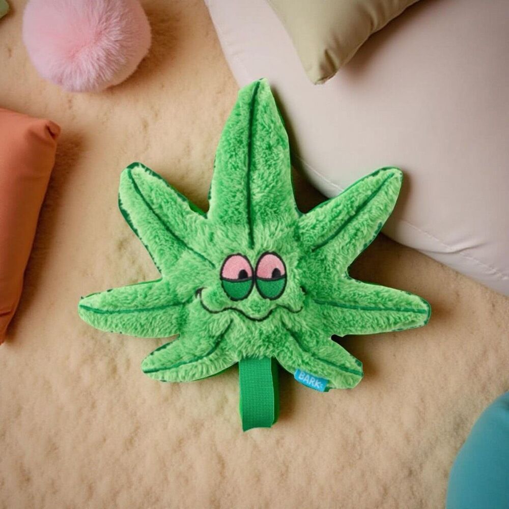 Bark Box 420 Plush Treat Squeaker WEED Leaf Plush Toy NEW UNOpened